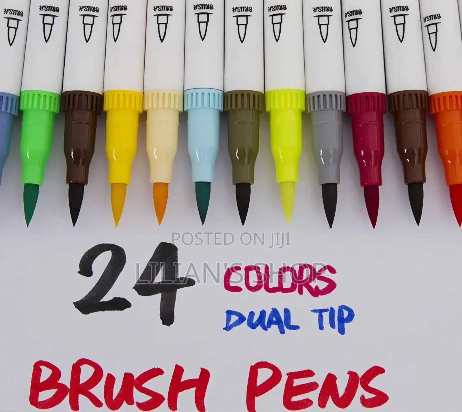 24 Colors Dual Tip Brush Pens