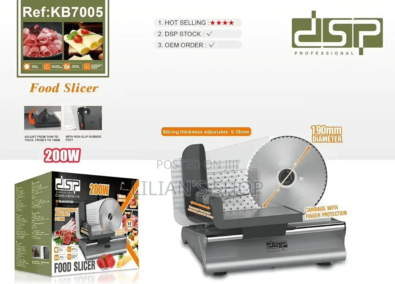DSP Kb7005 Electric Food Slicer.