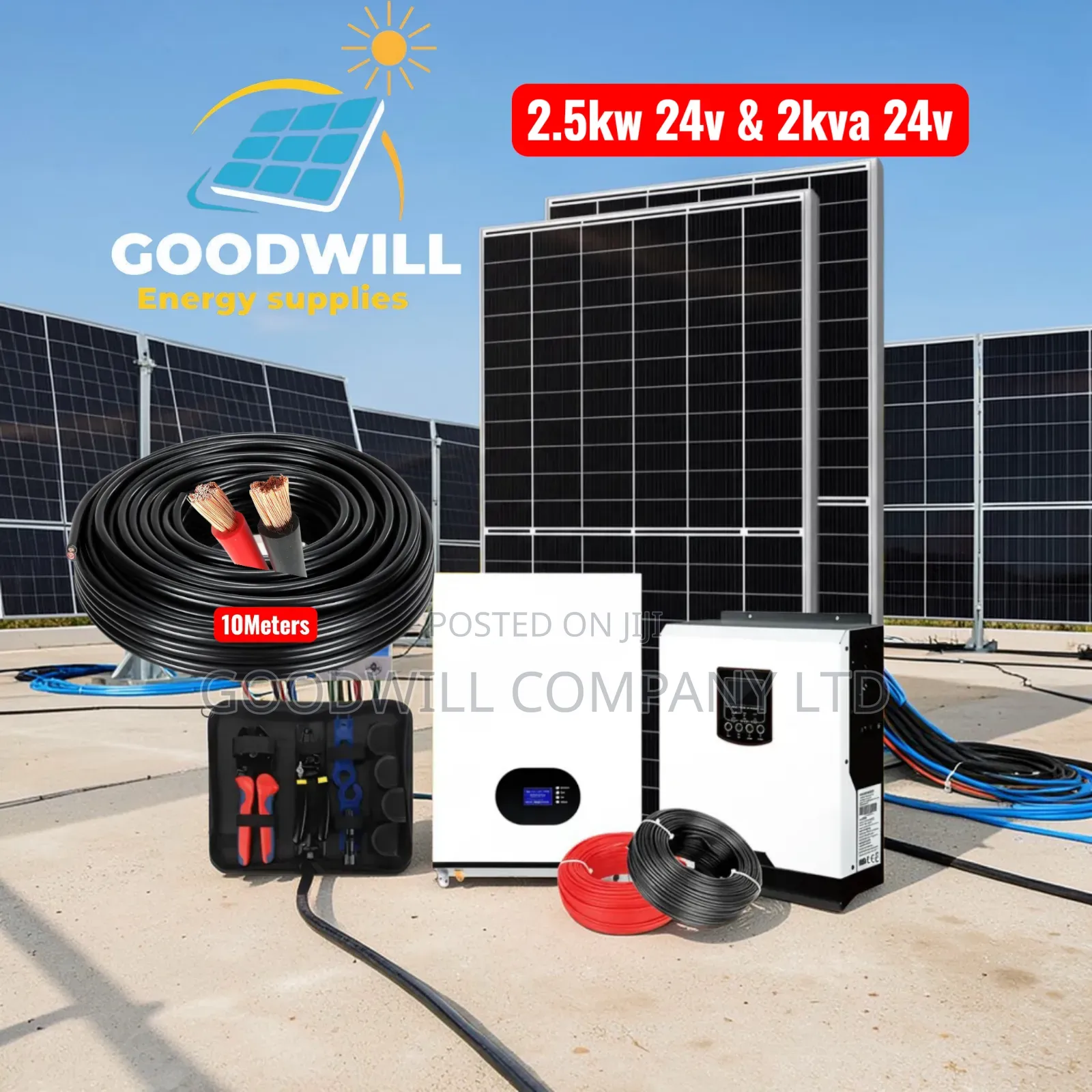 2.56kwh Lithium Solar Energy System Full Kit (2.56kwh 24v 2kva 24v)