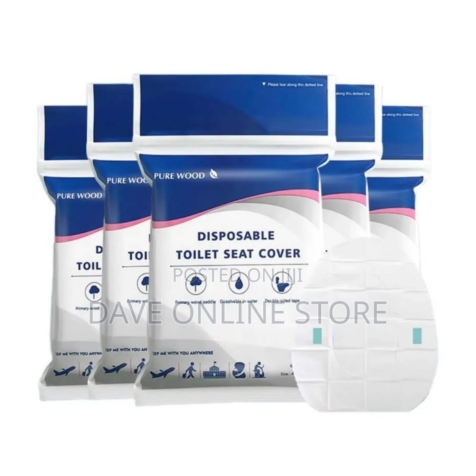 60 PCS Double Disposable Paper Toilet Seat Covers for Adults, Kids