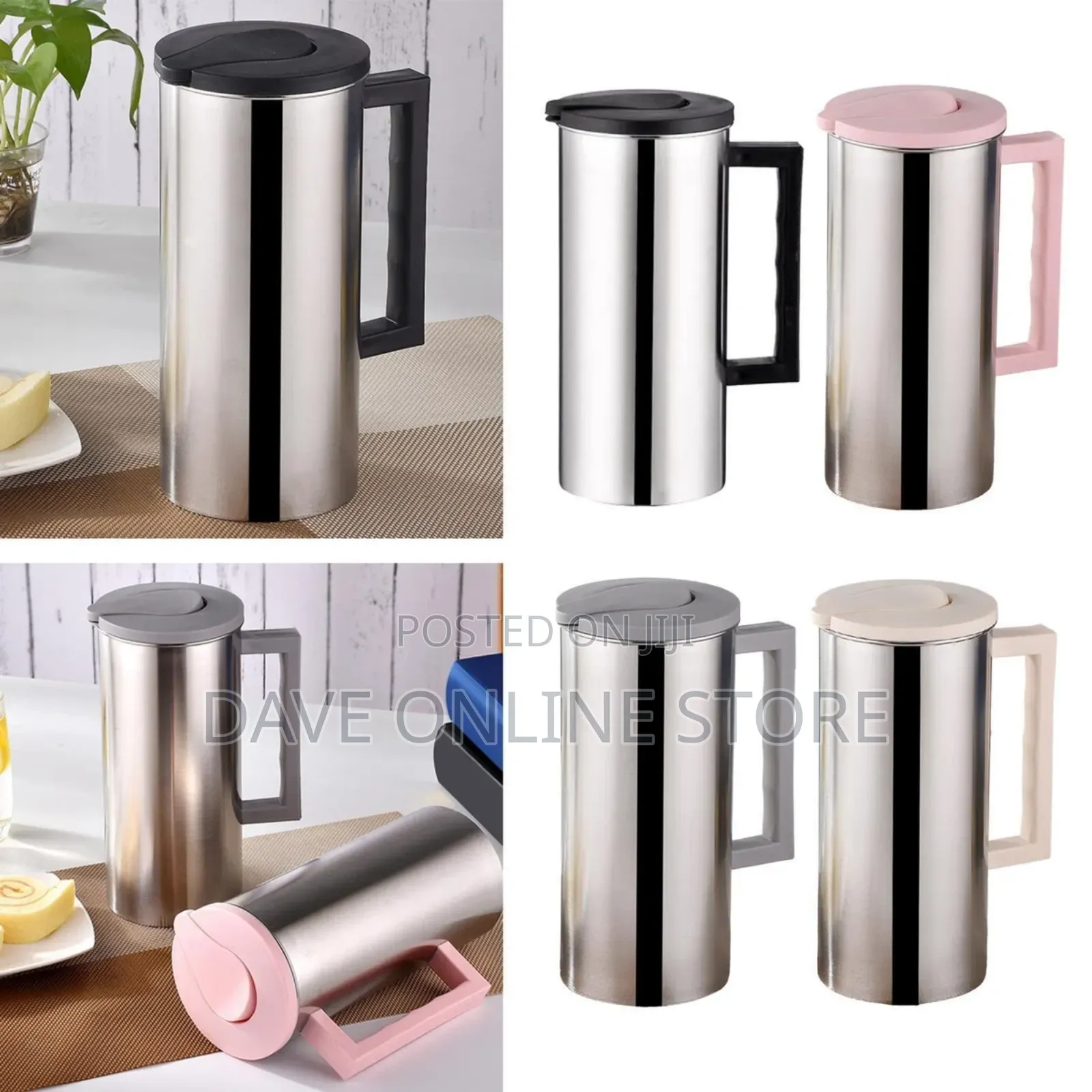 1.6l Stainless Steel Pitcher and Lid With Handle Cold Water Kettle