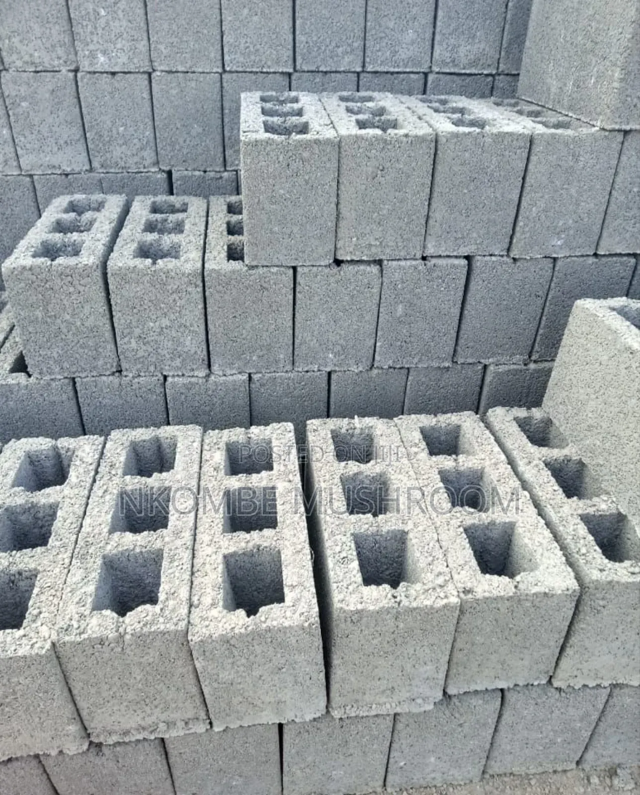 Strong 6-inch Hollow Concrete Blocks Made On-site