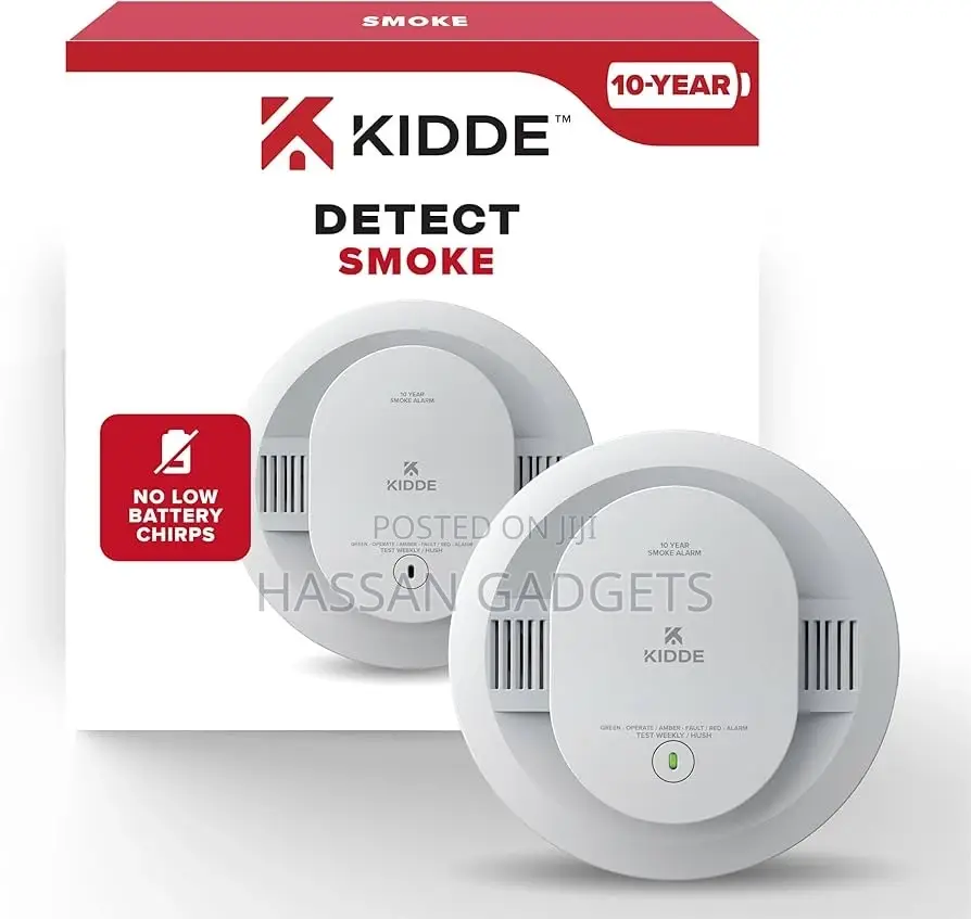 Smoke Detector, 10-year Battery Powered, With Led Status Lights, 85 Db