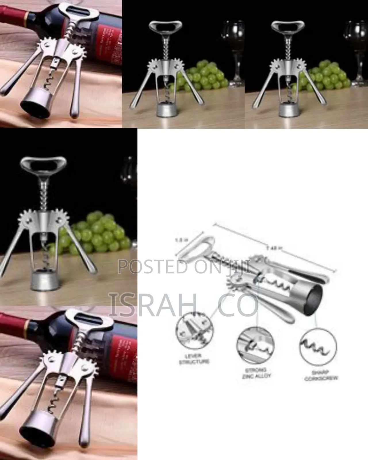 Mosaic All in One Wine Cork Screw Bottle Opener - Wine Opener, Wing