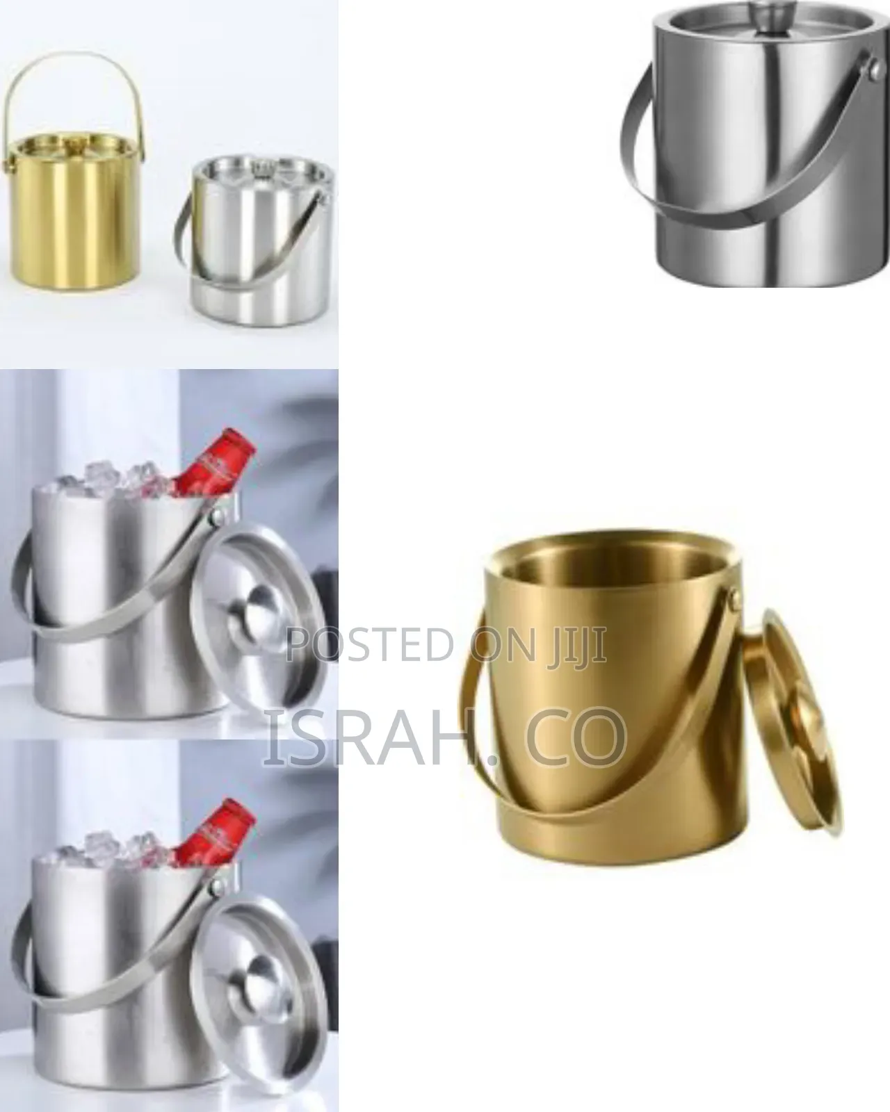 2l Ice Bucket, High-Grade Stainless Steel Beer Cocktail Ice Bucket