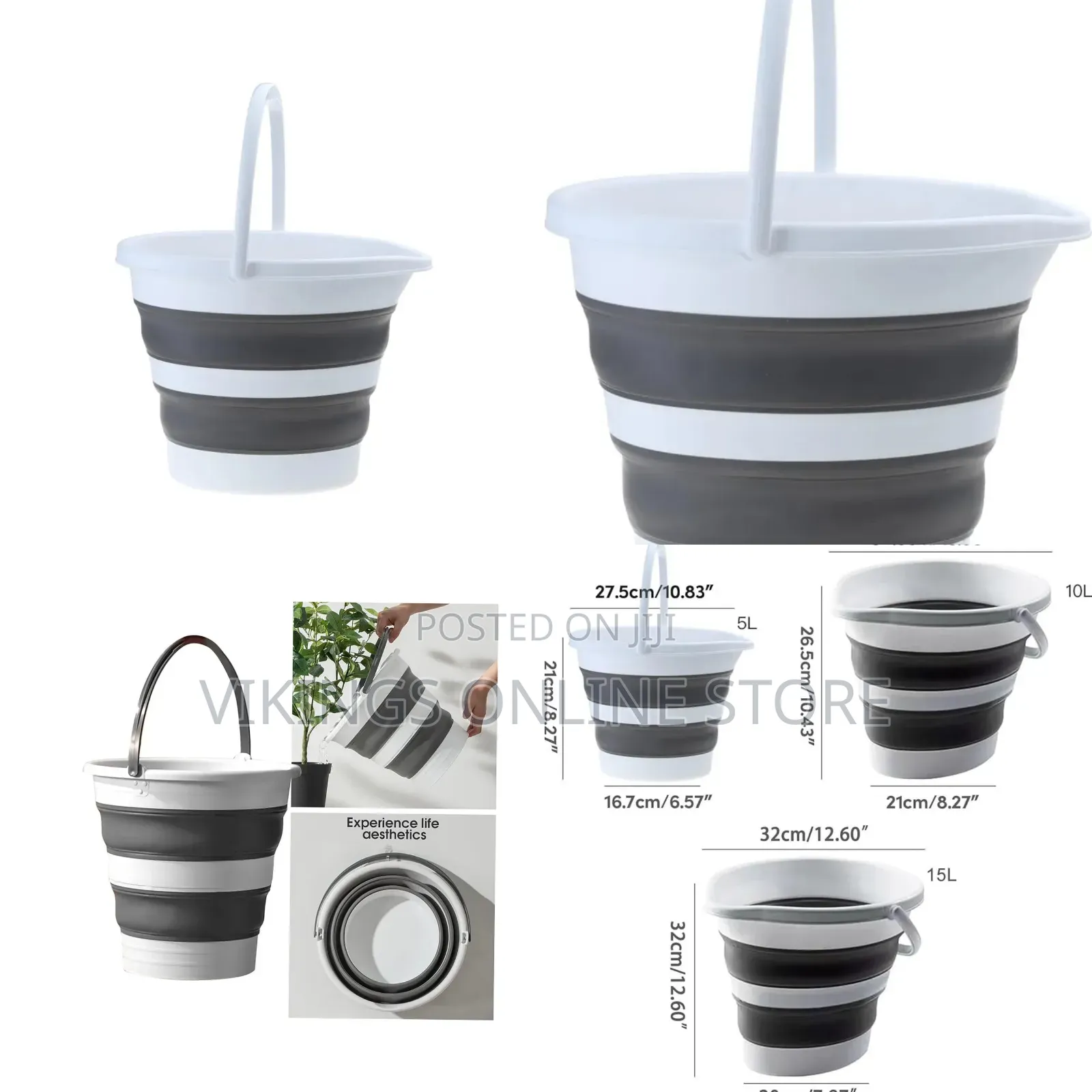 Round Collapsible Water Bucket for House Cleaning, Space Saving