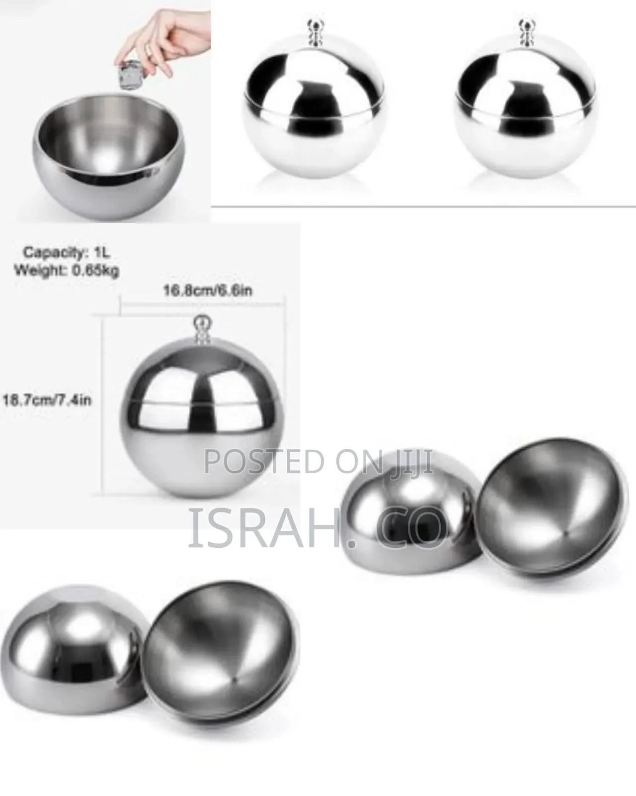 1l Portable Thickened Stainless Steel Ice Bucket With Lid for Ice