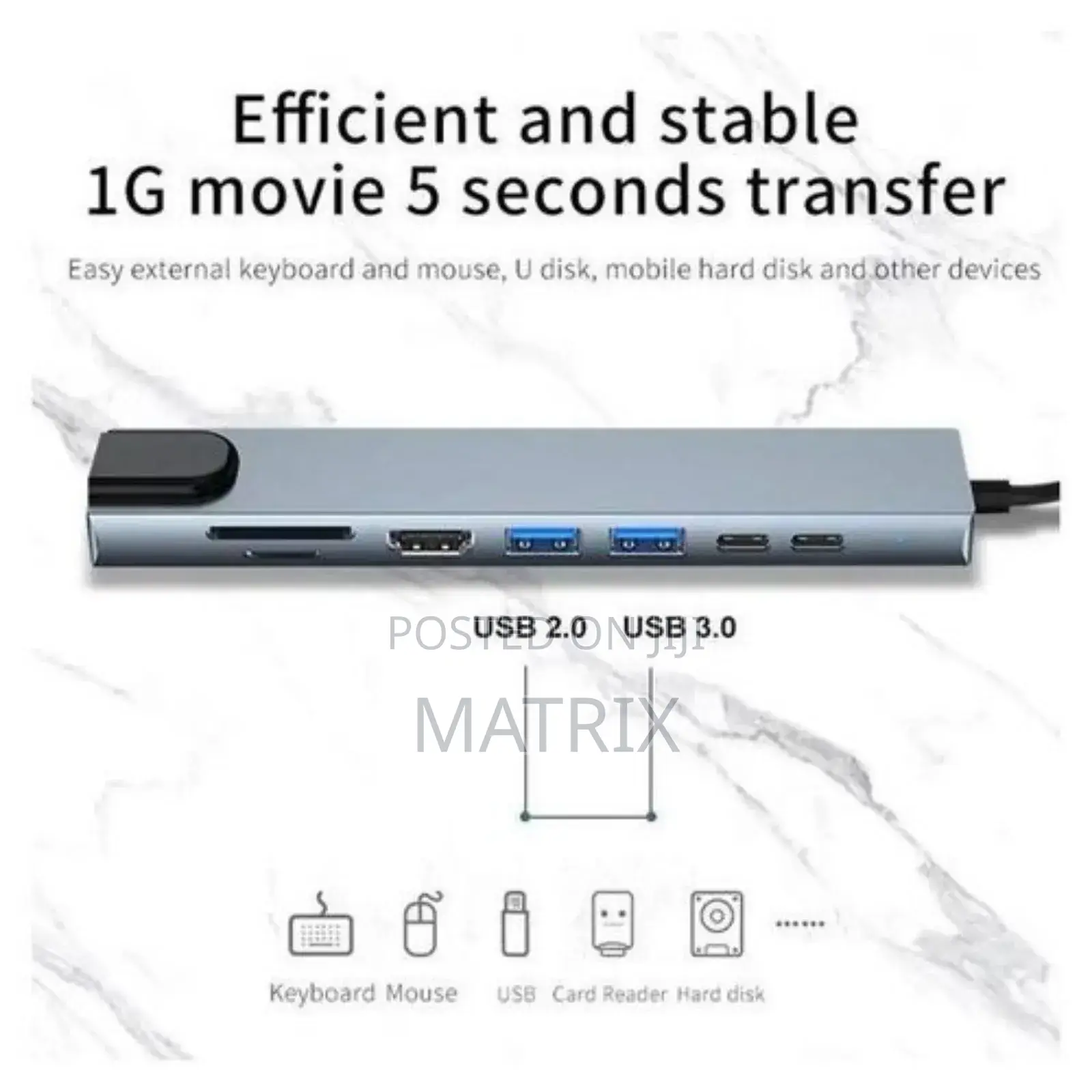 8 in 1" Multiport Adapter to Connect a Usb-C Computer to an HDTV