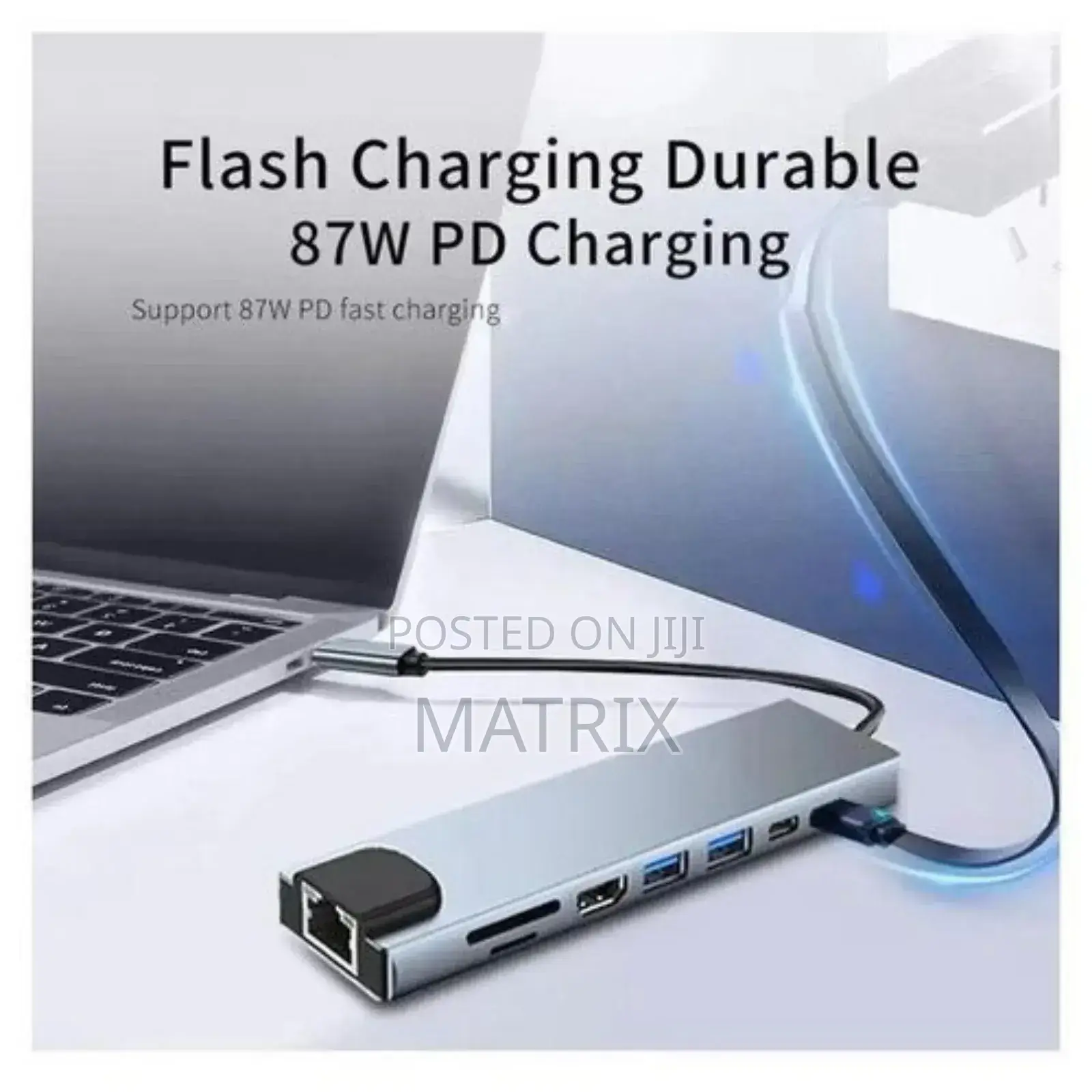 8 in 1" Multiport Adapter to Connect a Usb-C Computer to an HDTV