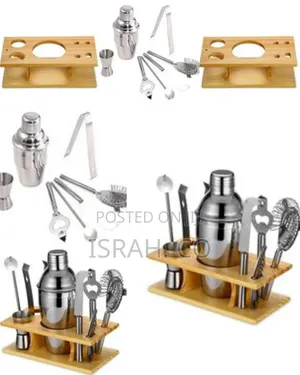 Stainless Steel Cocktail Mixer, Martini Bartender Toolbar Kit,Silver