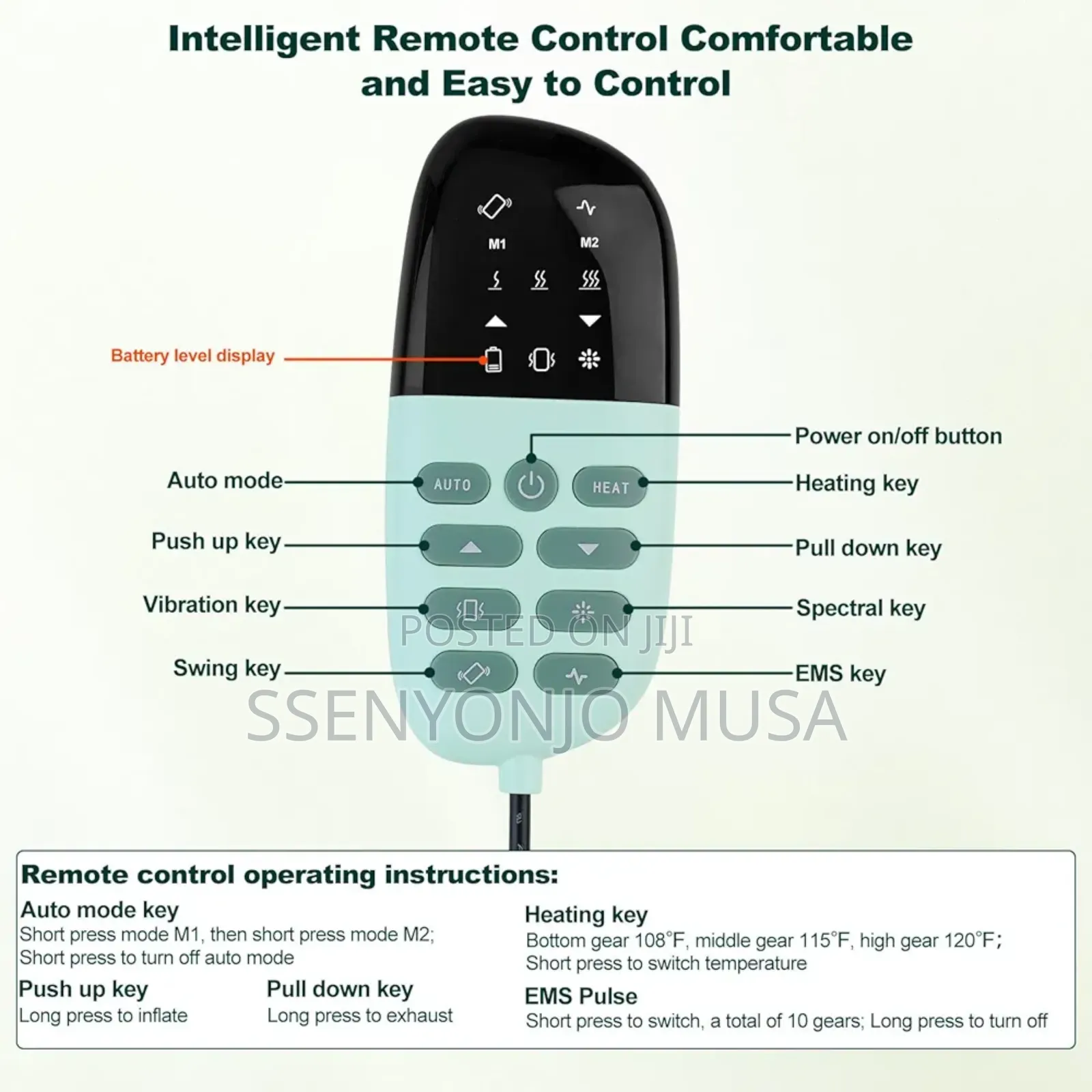 Electric Lumbar Massager With Heat, Vibration Back Pain