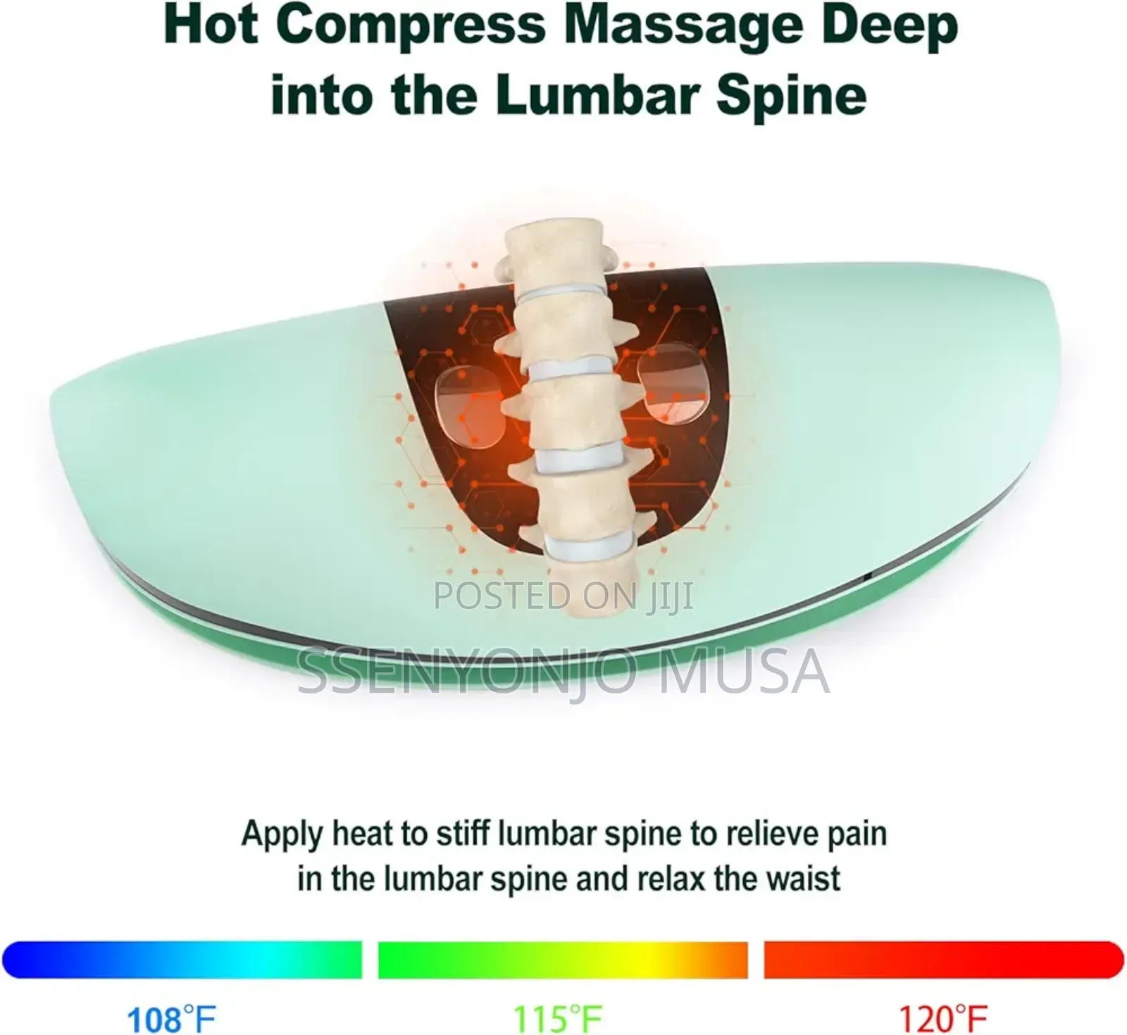 Electric Lumbar Massager With Heat, Vibration Back Pain