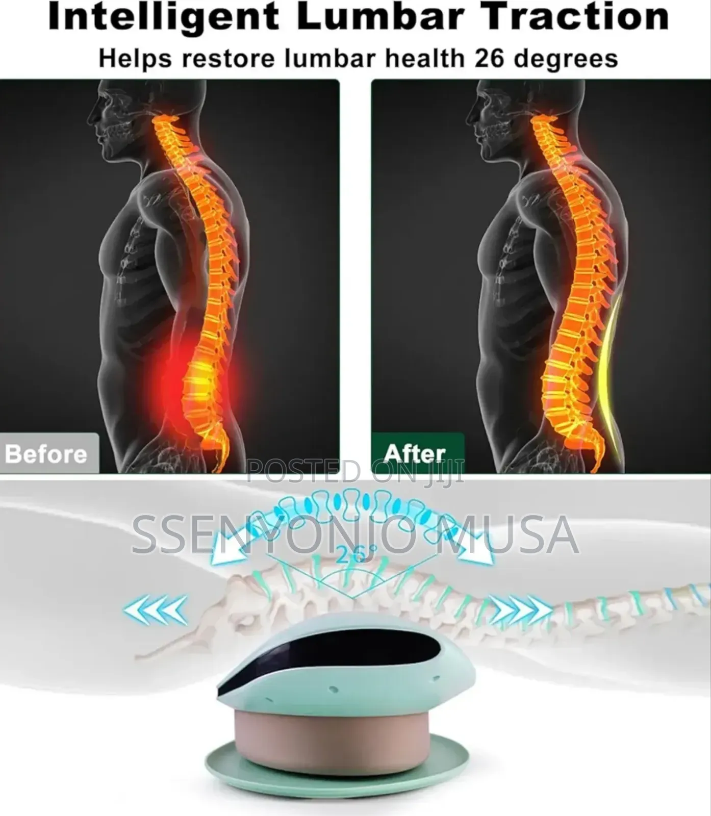 Electric Lumbar Massager With Heat, Vibration Back Pain