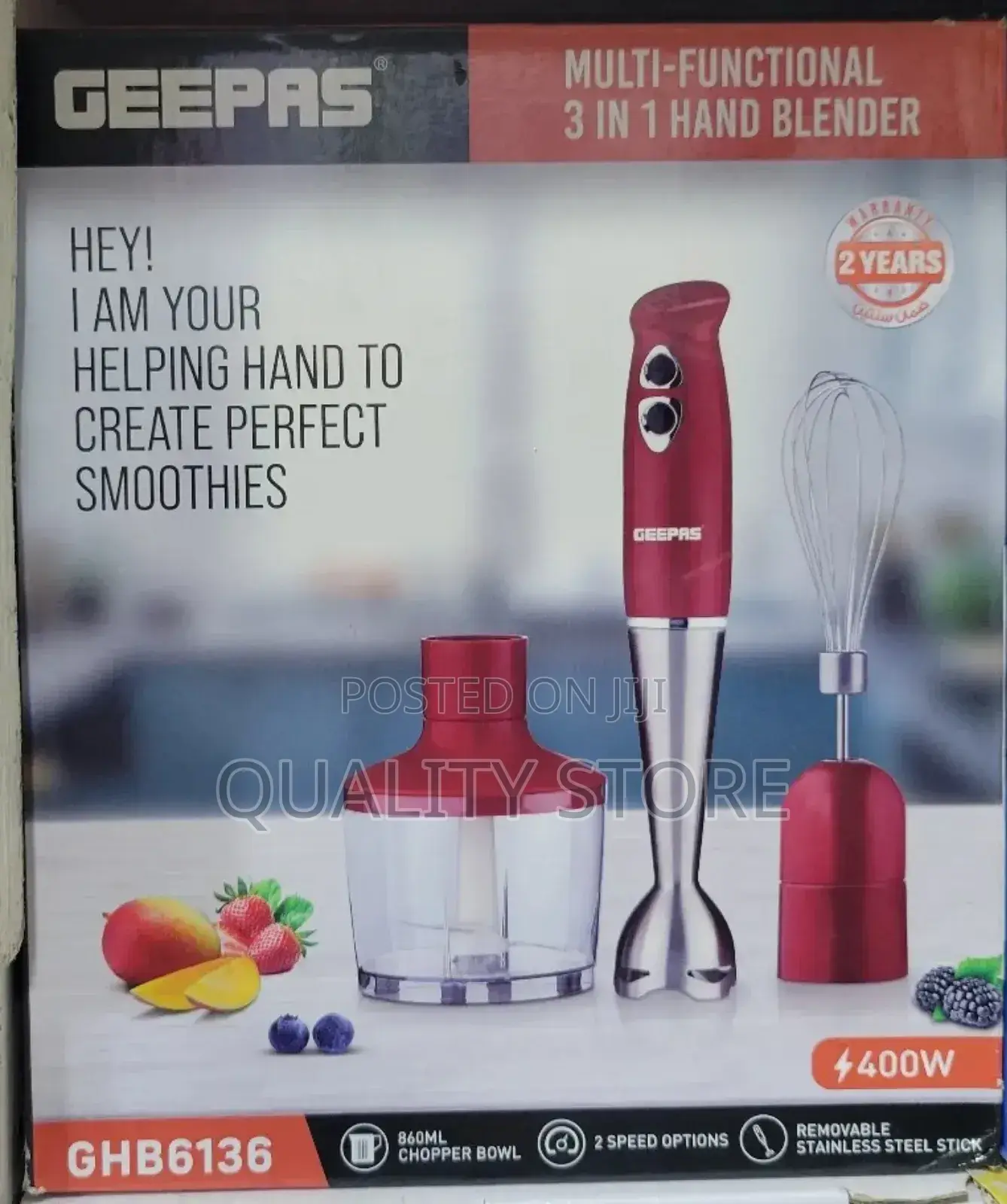 Geepas 3 in 1 Multi-Functional Hand Blender Ghb6136