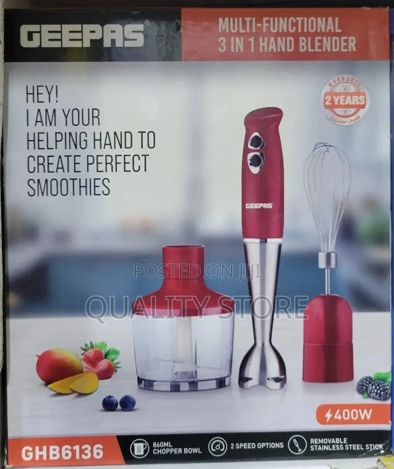 Geepas 3 in 1 Multi-Functional Hand Blender Ghb6136