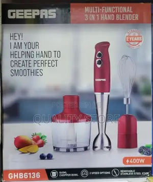 Geepas 3 in 1 Multi-Functional Hand Blender Ghb6136