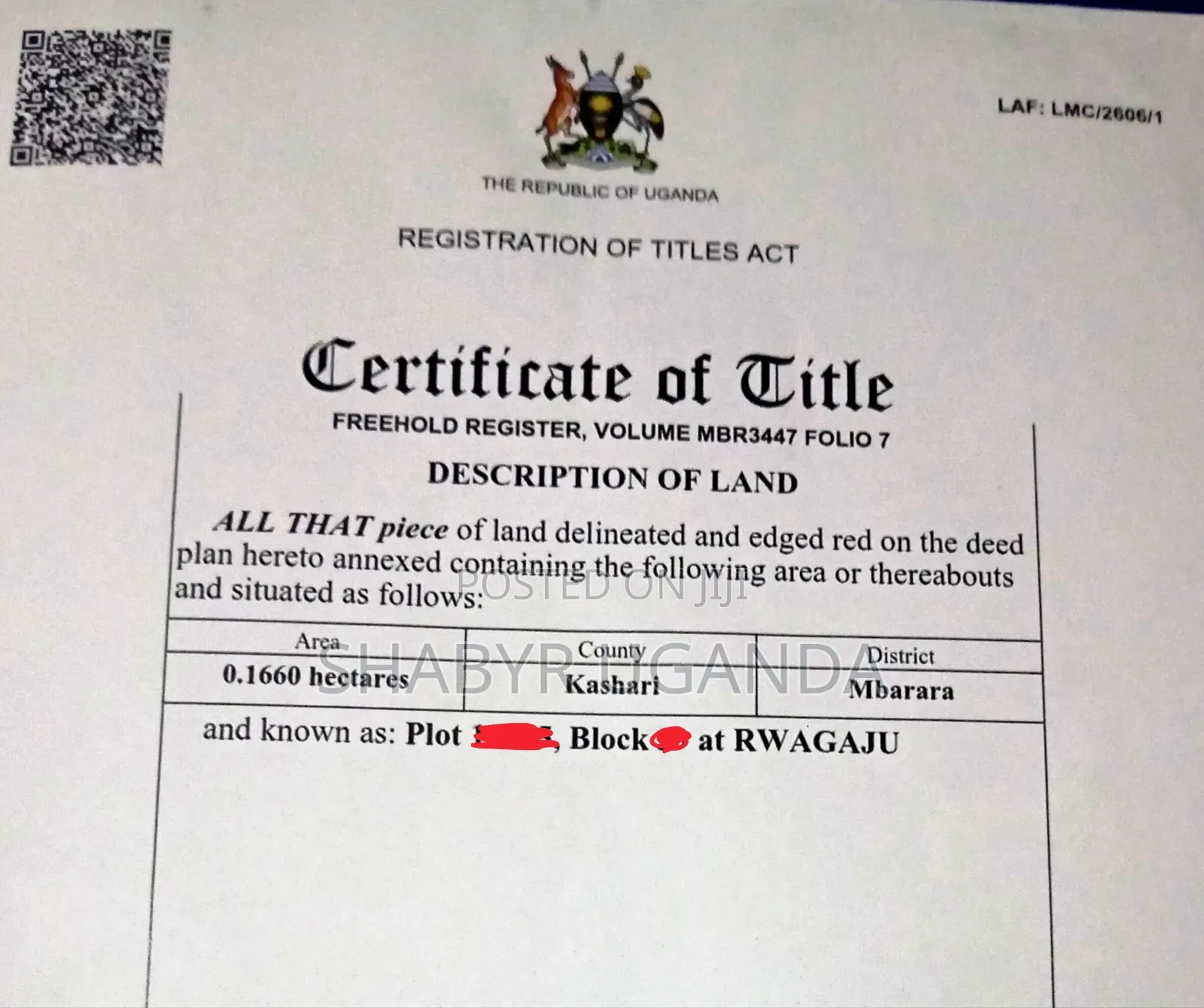 Half an Acre for Sale, Titled Mbarara City
