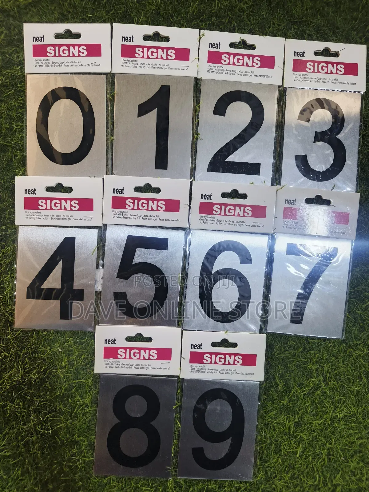 Self Adhesive Metal Effect Door/House Numbers/Sign/Sticker 0-9