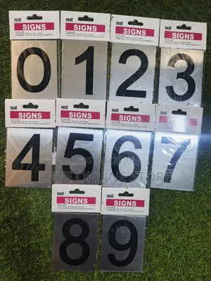 Self Adhesive Metal Effect Door/House Numbers/Sign/Sticker 0-9