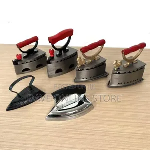 Metallic Charcoal Iron Good for Ironing All Fabrics - Silver