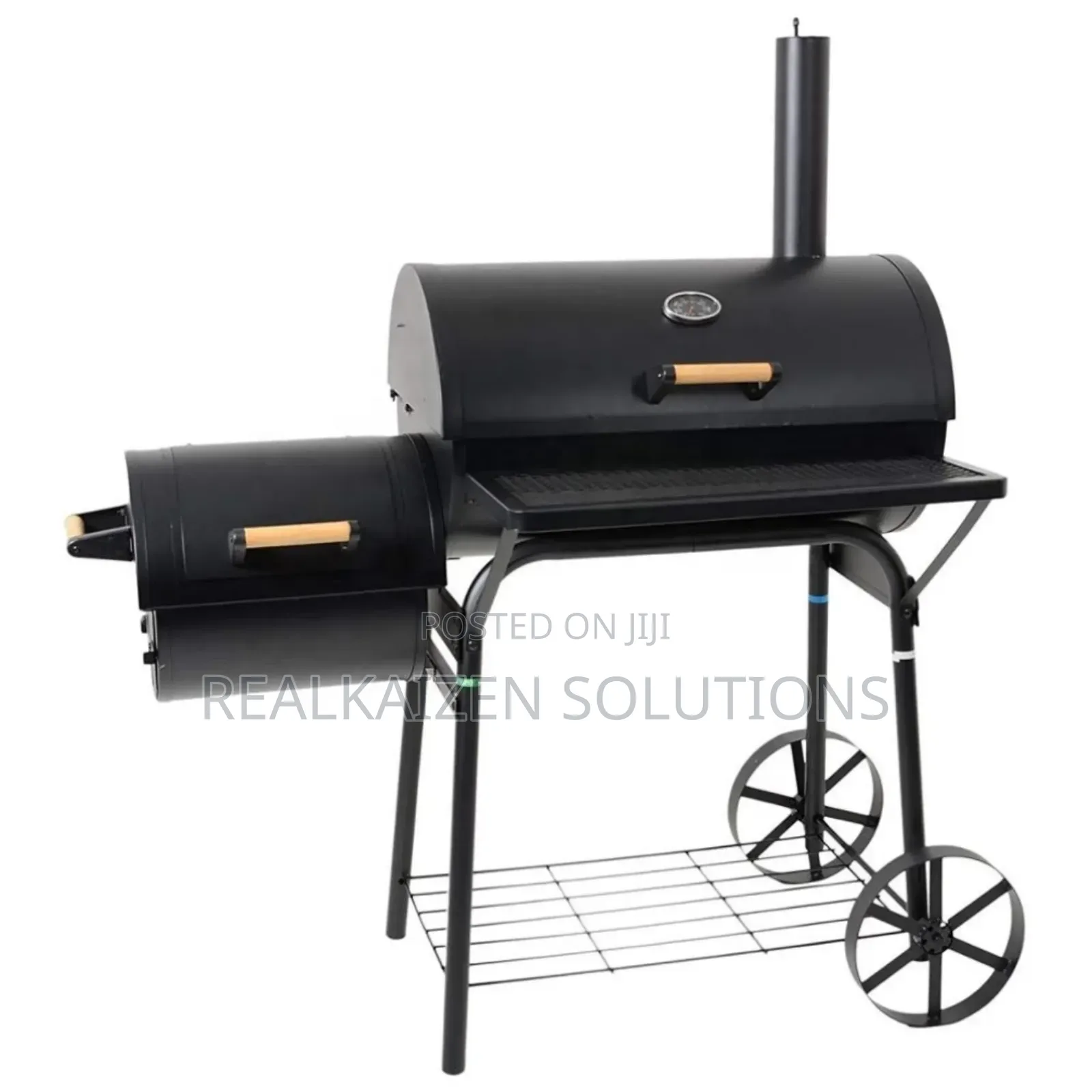 Outdoor Charcoal Offset Smoker Bbq Grill With Thermometer| Wheels|Rack