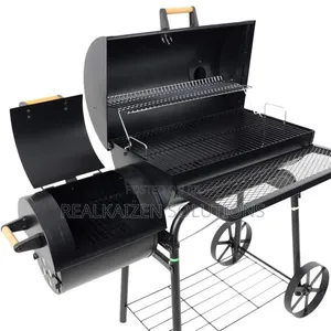 Outdoor Charcoal Offset Smoker Bbq Grill With Thermometer| Wheels|Rack