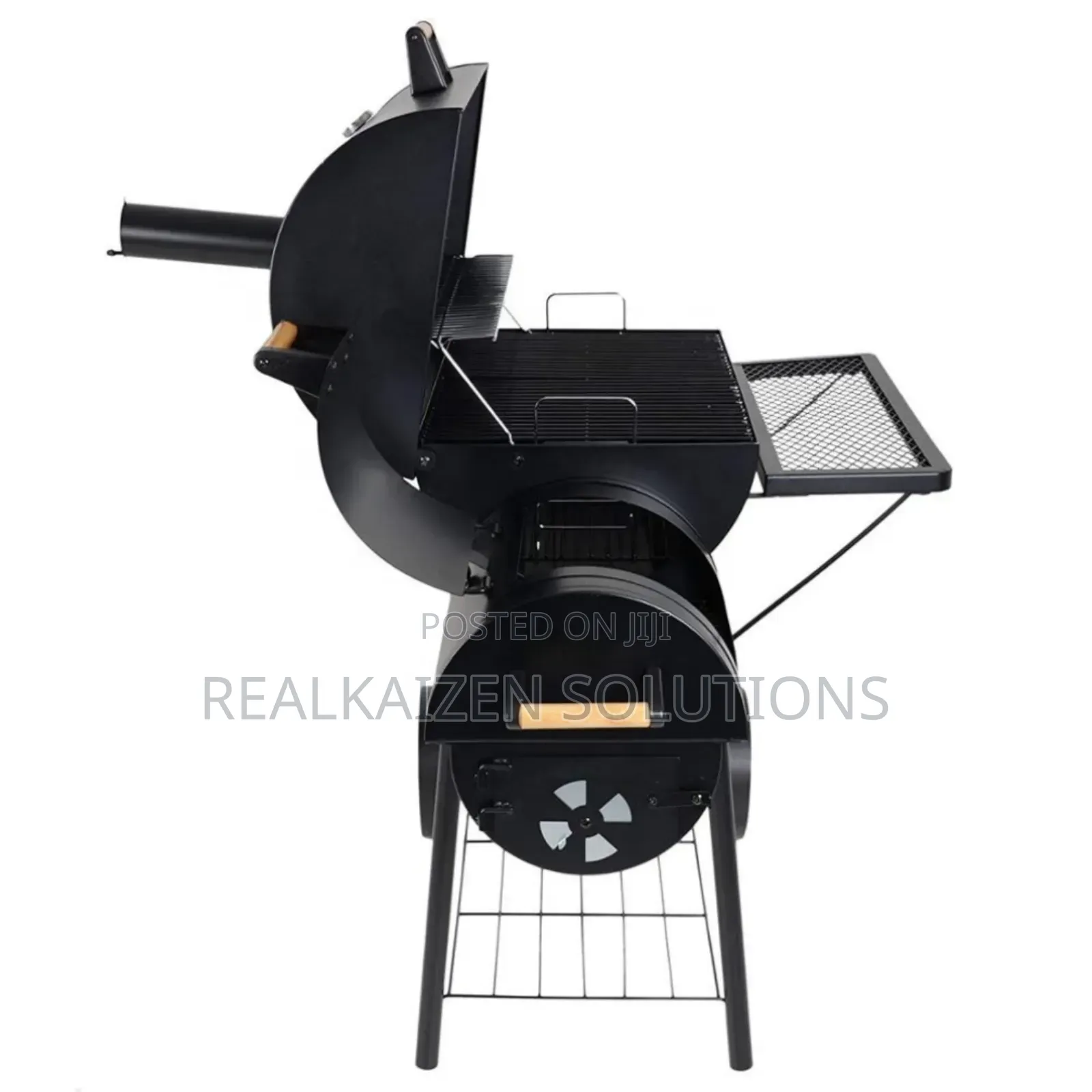 Outdoor Charcoal Offset Smoker Bbq Grill With Thermometer| Wheels|Rack