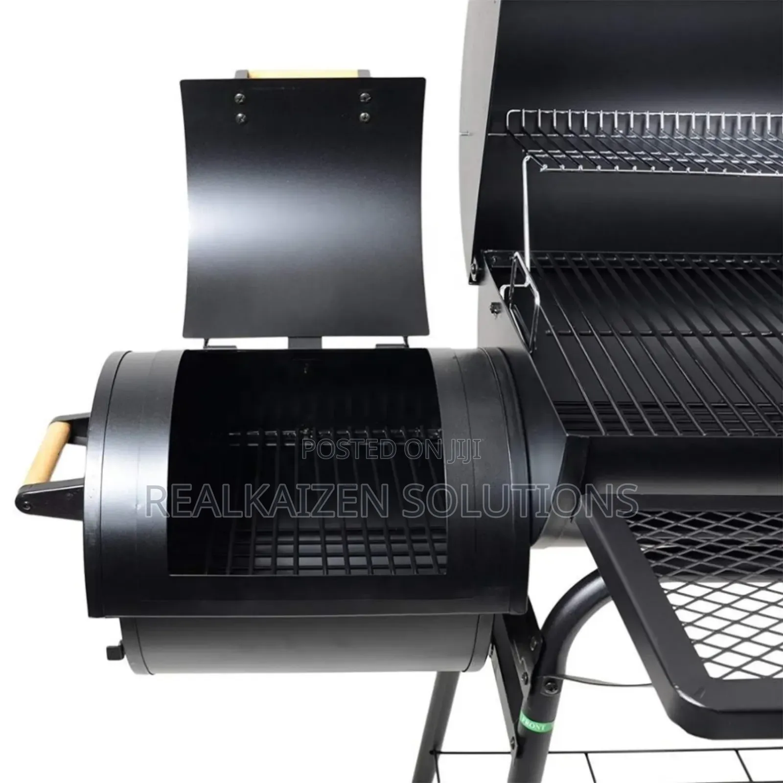 Outdoor Charcoal Offset Smoker Bbq Grill With Thermometer| Wheels|Rack