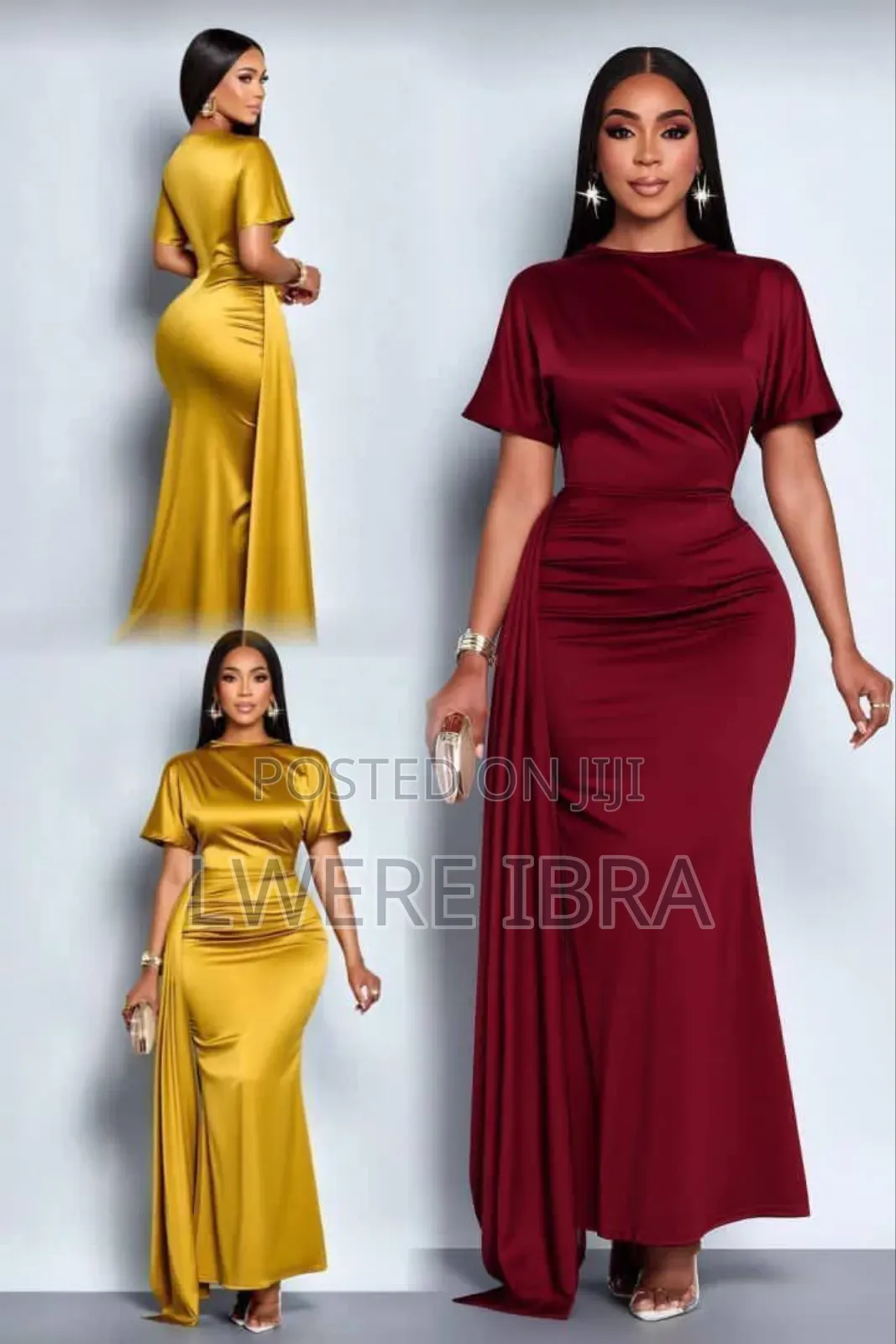 Gold Satin Party Dresses Size S-Xl