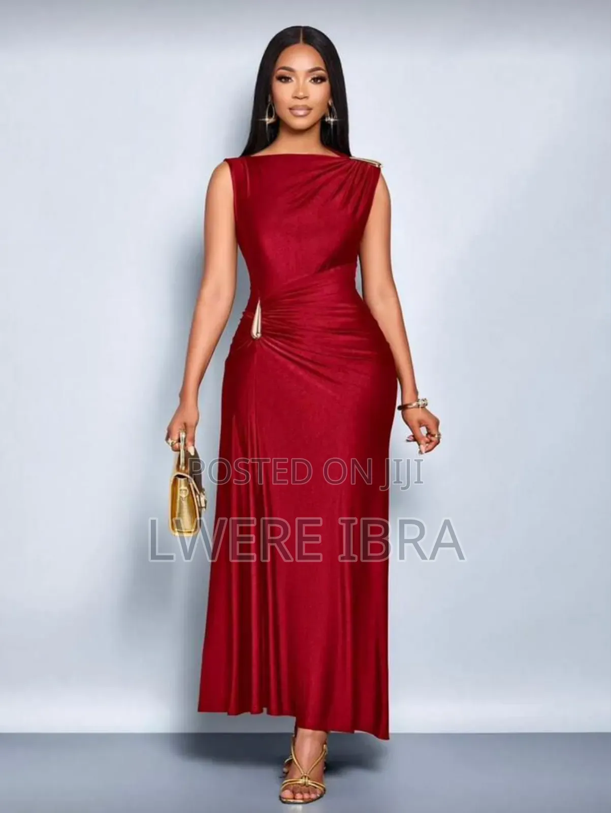 Maroon Satin Party Dresses Size S-Xl