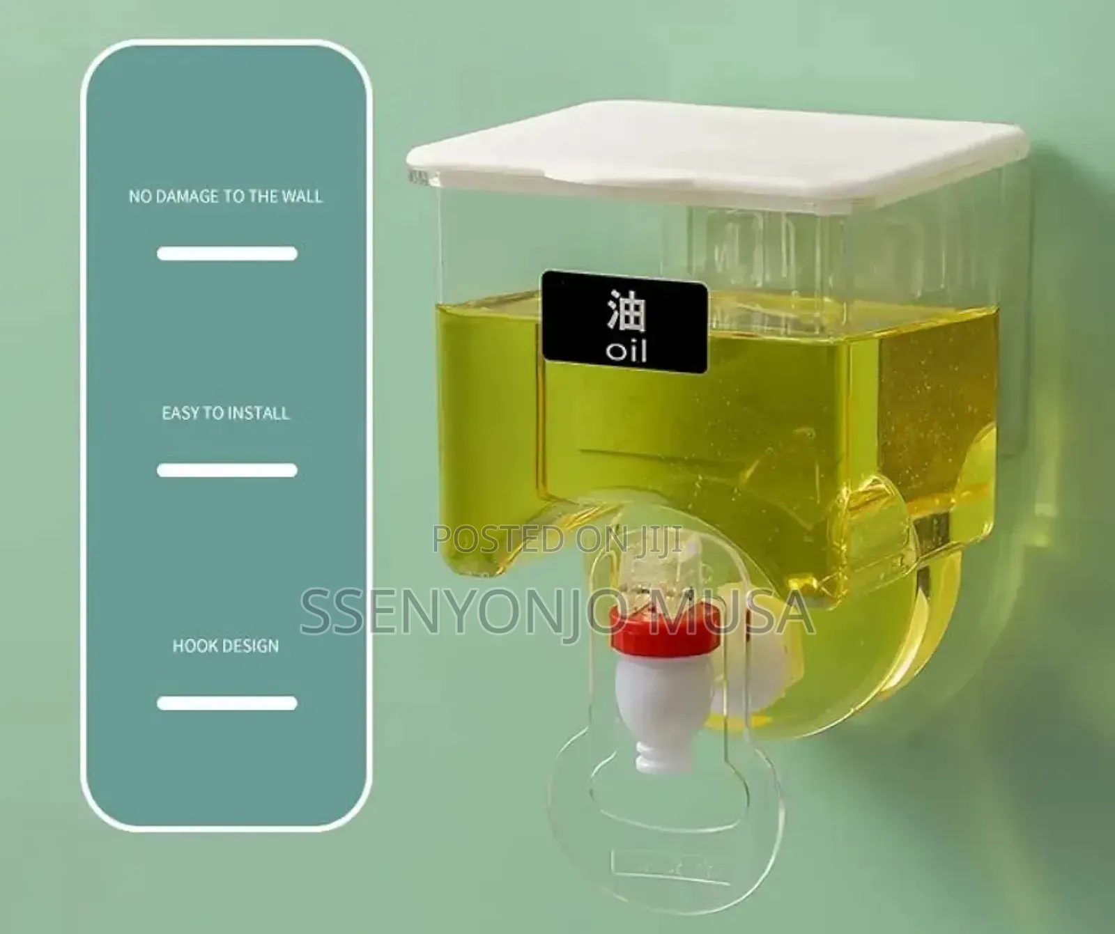 Wall Mounted 350ml Oil Dispenser – Manual Oil Vinegar Bottle