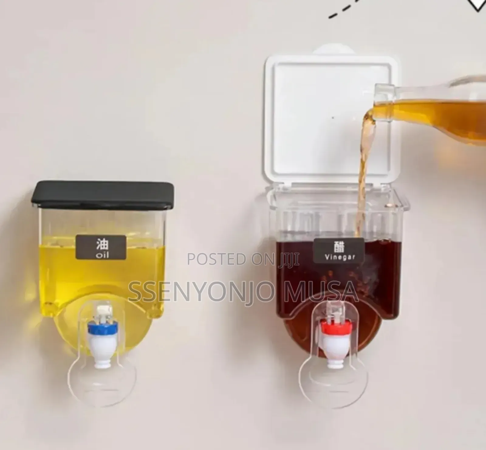 Wall Mounted 350ml Oil Dispenser – Manual Oil Vinegar Bottle