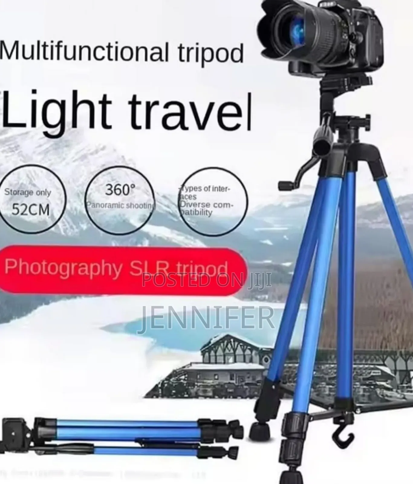 Heavy-Duty Lightweight Tripod With Phone Clip Bag