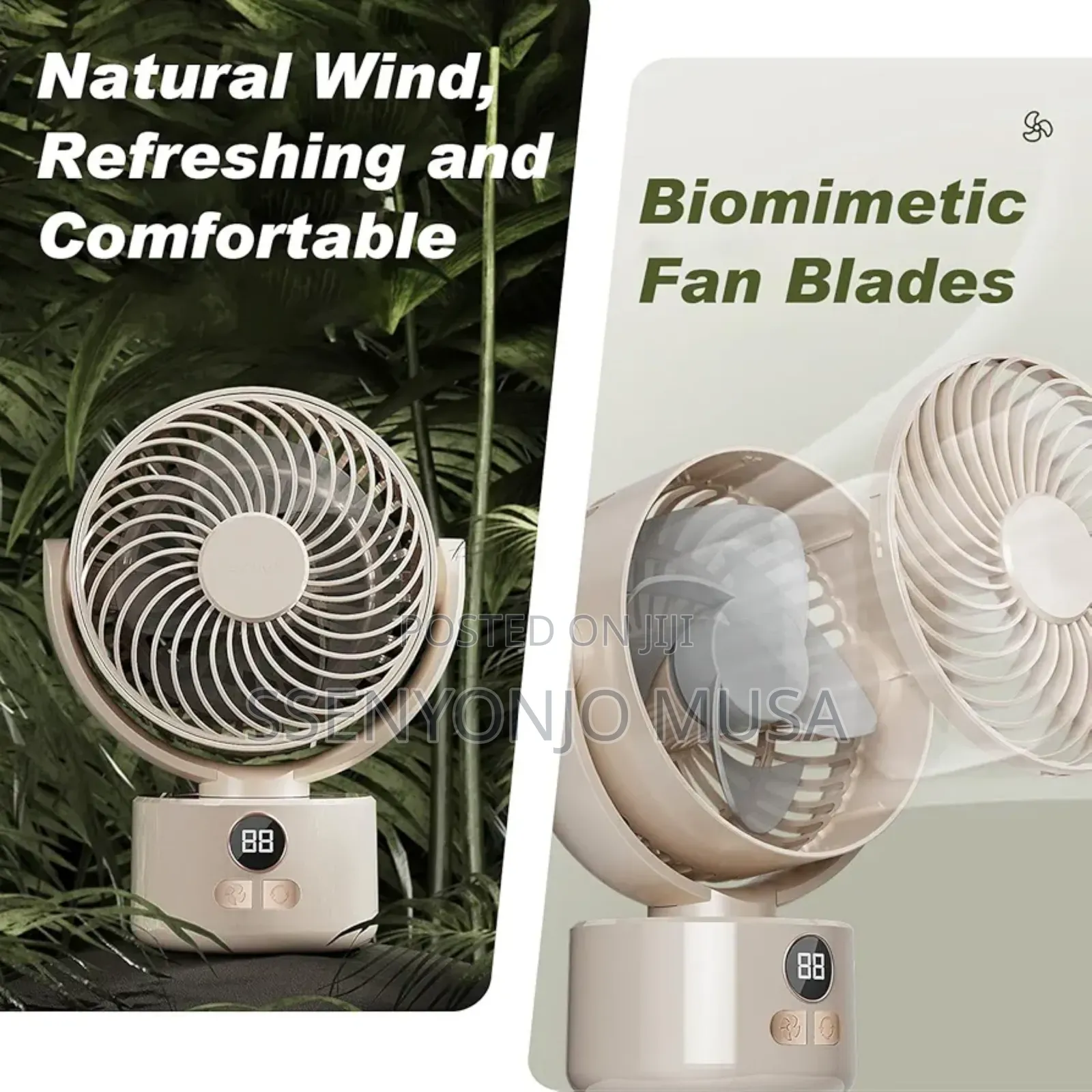 Portable Rechargeable Desk Fan With Usb – Quiet Oscillating Table Fan