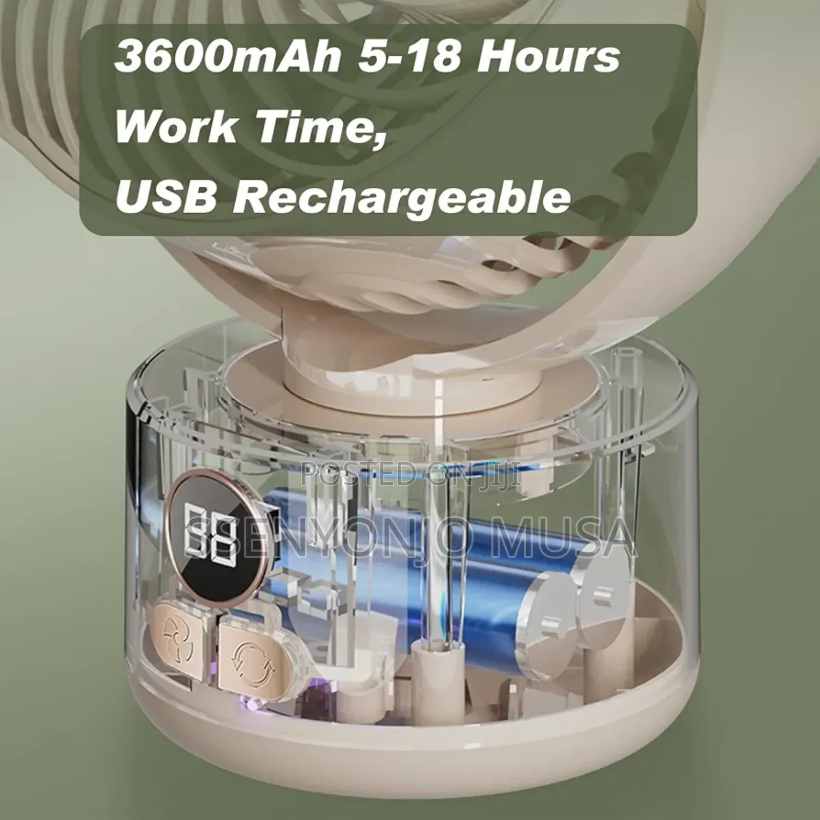 Portable Rechargeable Desk Fan With Usb – Quiet Oscillating Table Fan
