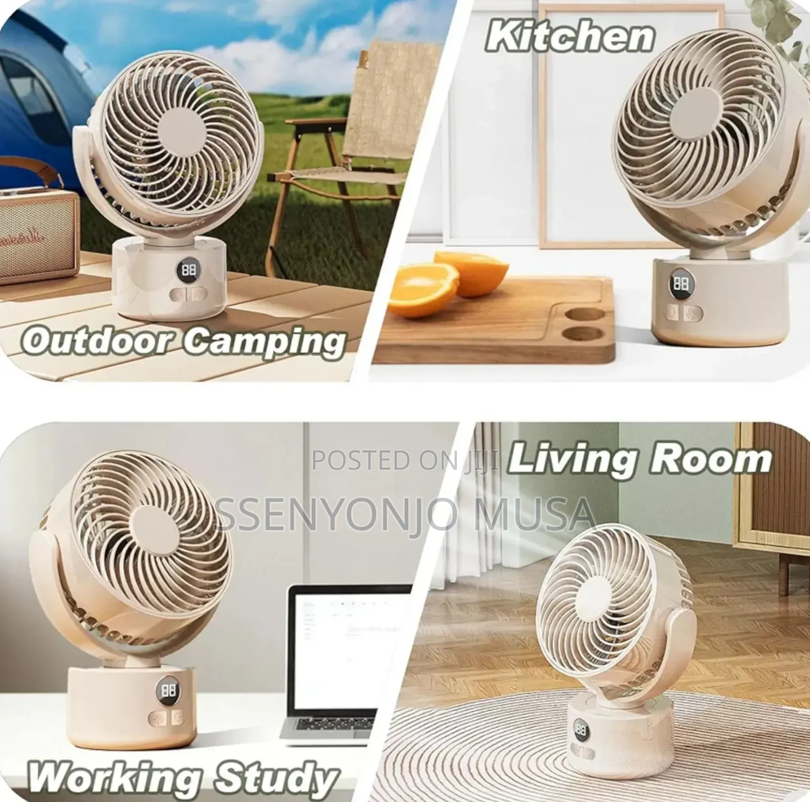 Portable Rechargeable Desk Fan With Usb – Quiet Oscillating Table Fan