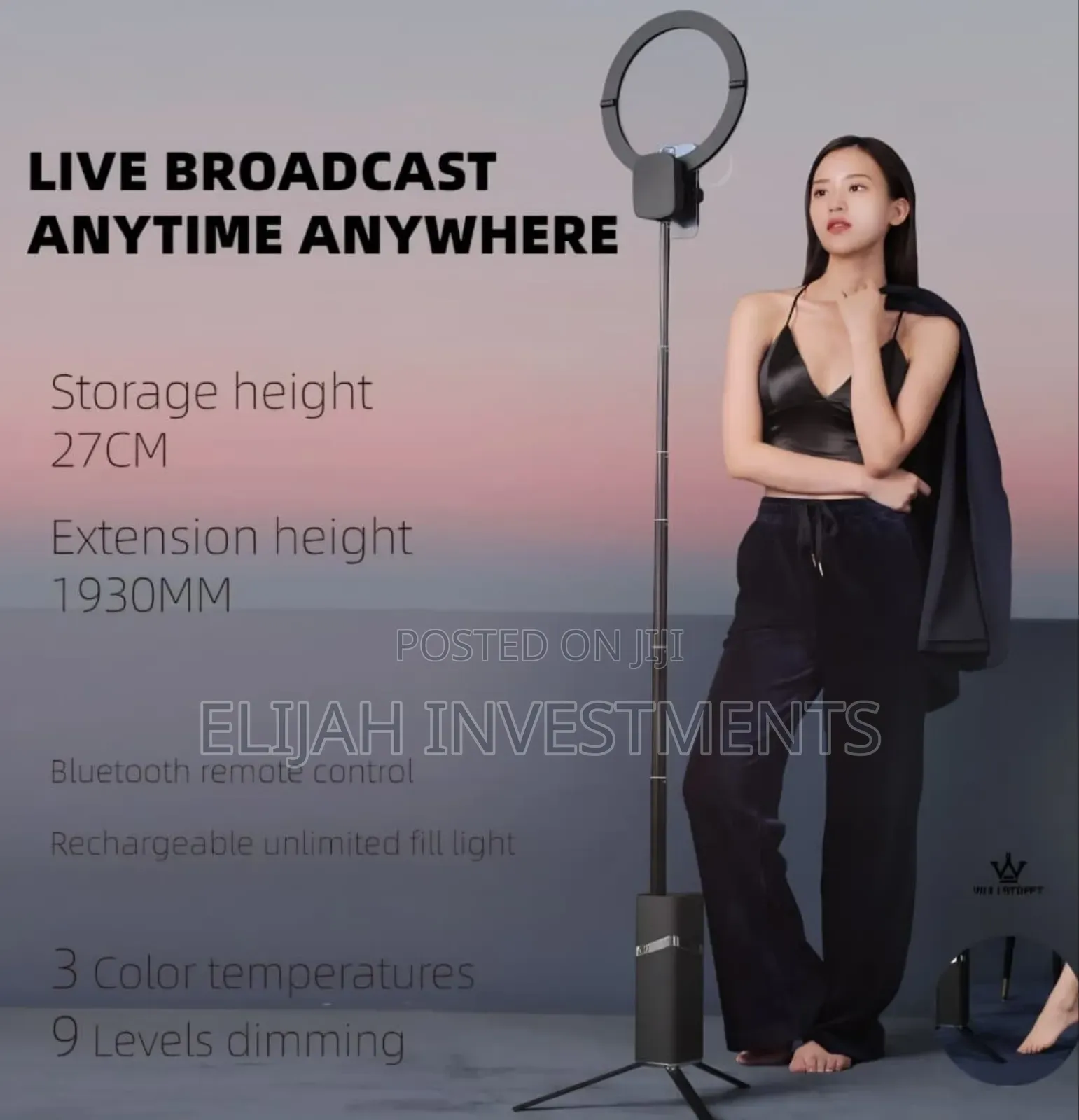 10inch Portable Foldable Rechargeable Ring Light
