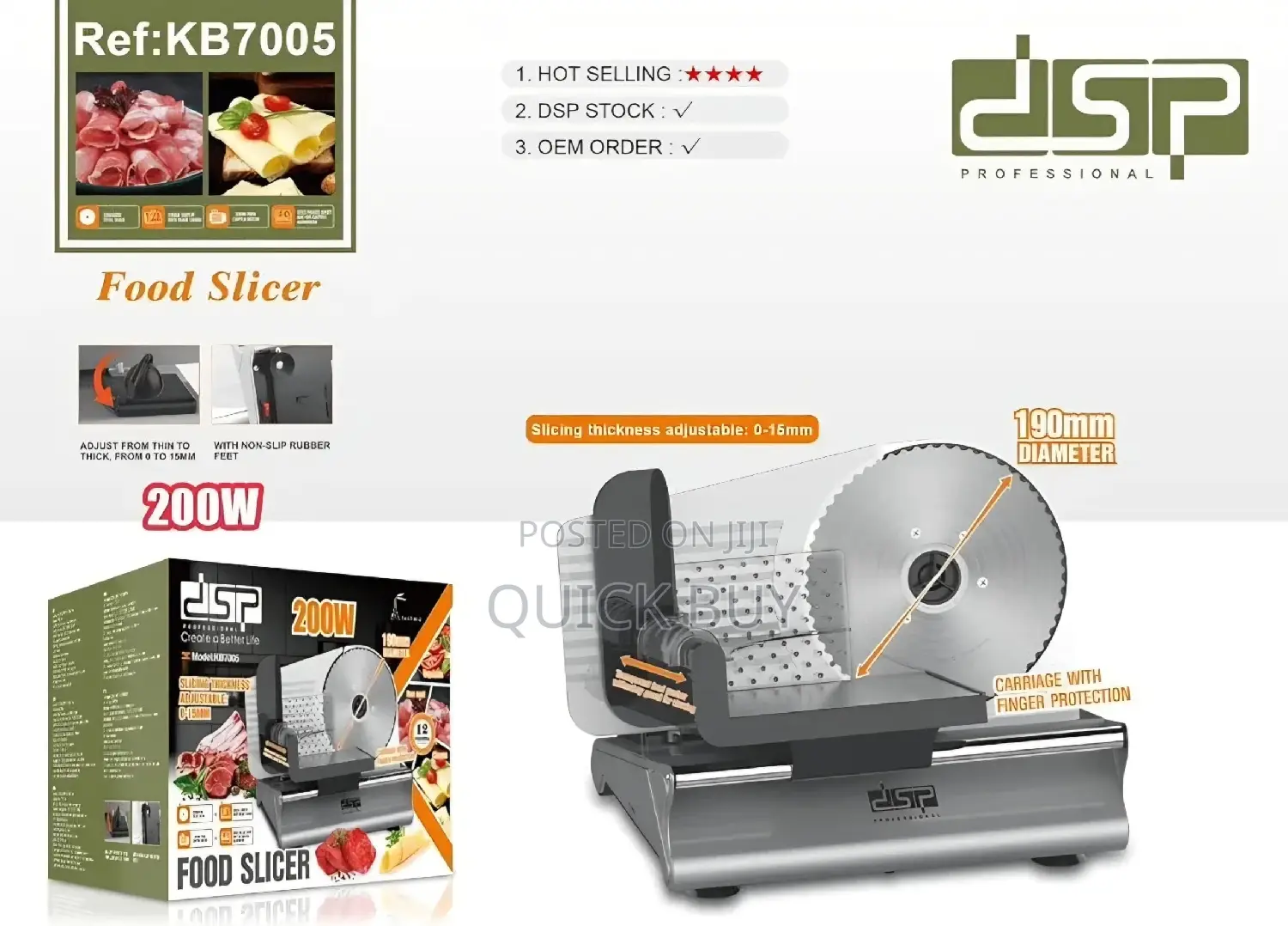 Dsp Kb7005 Electric Food Slicer.