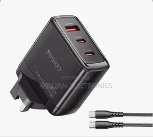 Yesido 65w Gan Charger 3 Pin With Usb C Cable