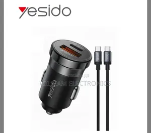 Yesido 30w Fast Car Charger Dual Port + Usb C