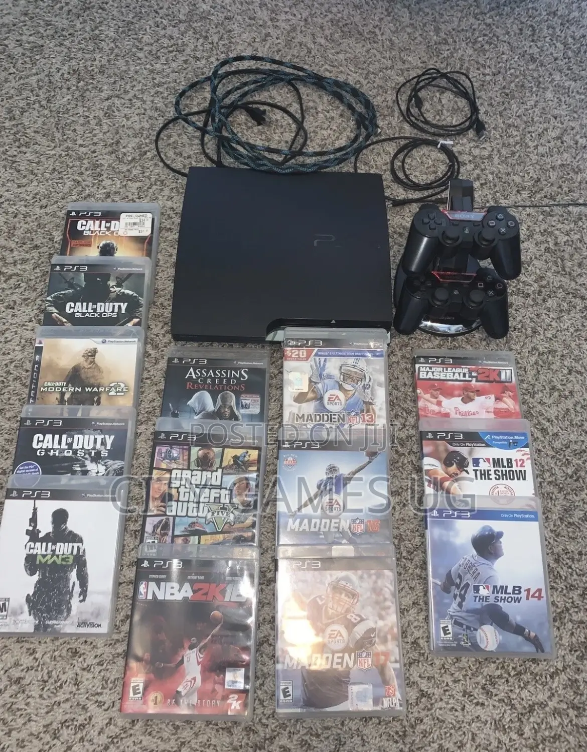 Playstation 3 Slim 160gb With 2 Controllers 14 Games