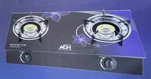 Adh Double Burners Gas Cooker Glass