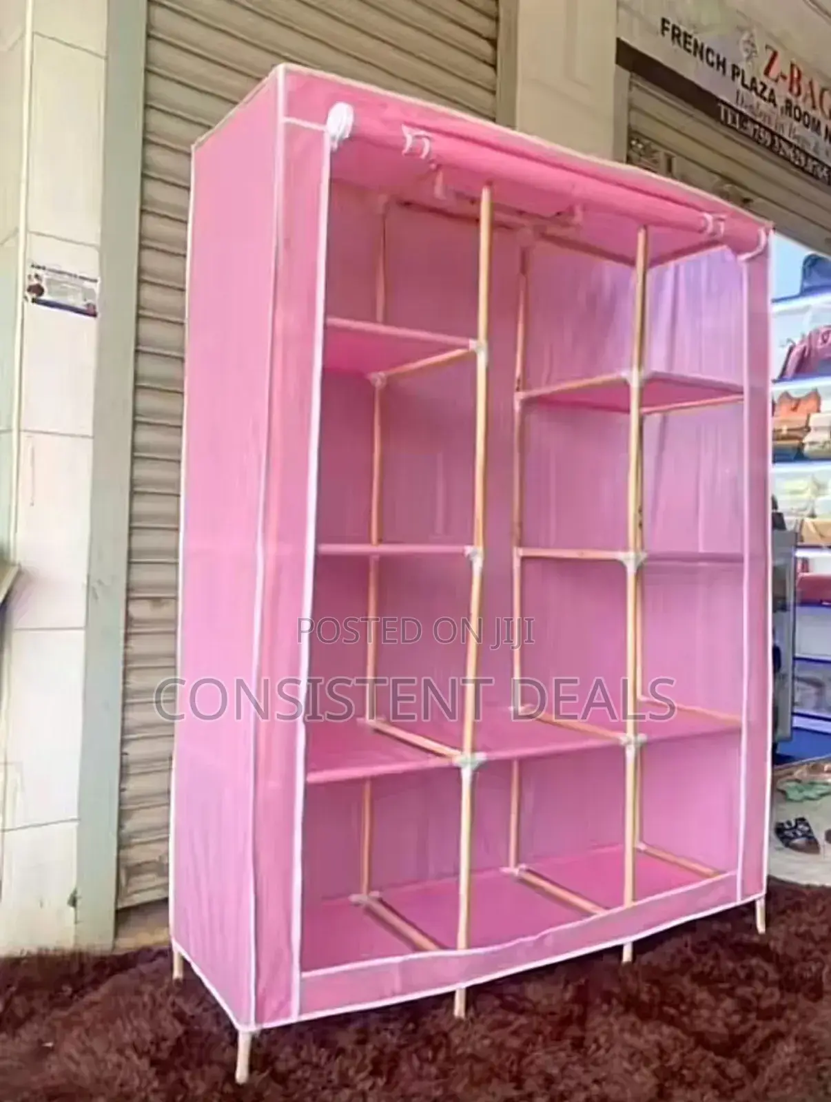 Wooden  Frame 3 Collum Wardrobe