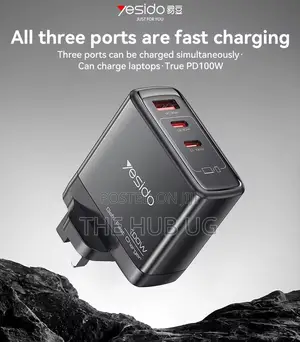 Yesido 65watts Gan Charger 3pin Usb C