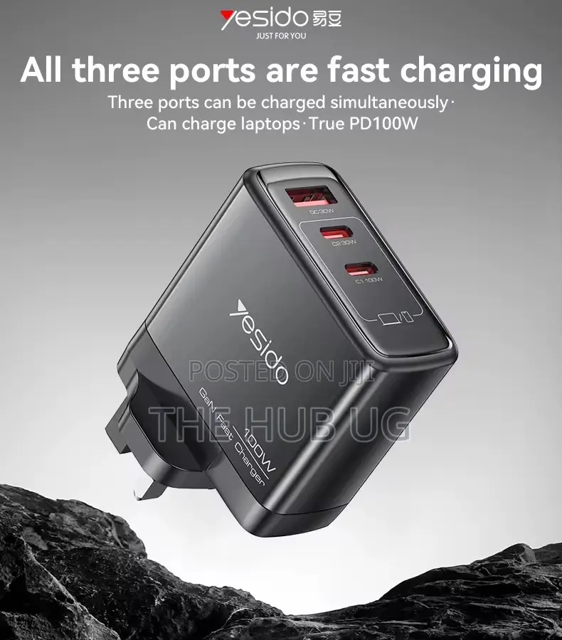 Yesido 65watts Gan Charger 3pin Usb C
