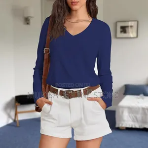 Women's Spring Long Sleeve Shirts v-Neck