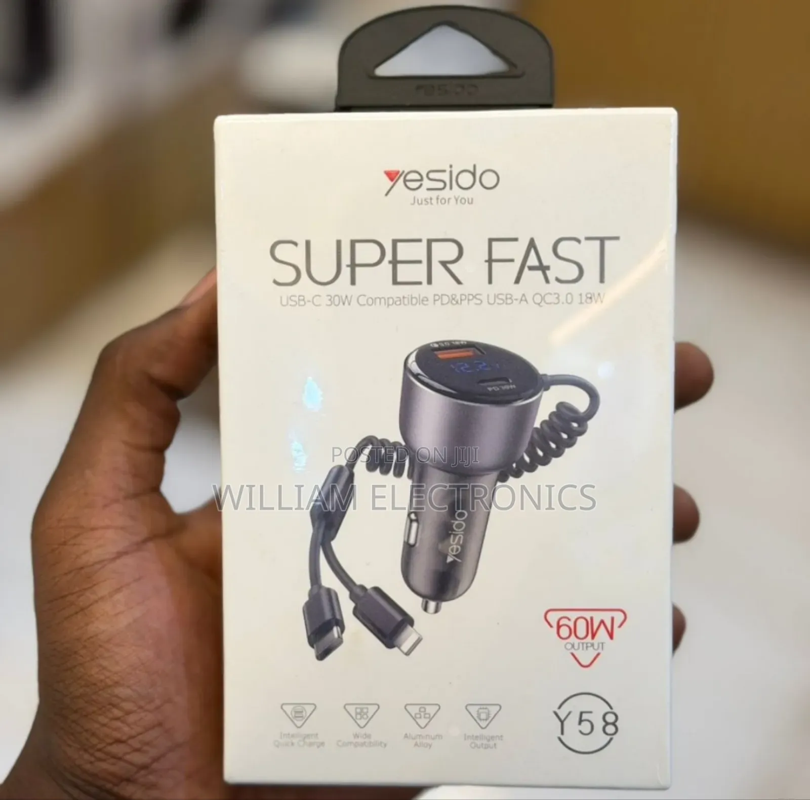 Yesido 60w Fast Charging Car Charger
