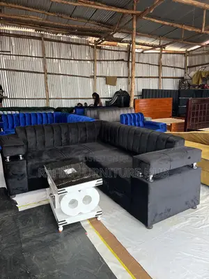 Mini L Shape Sofa / 5 Seater Sofa Gray Color