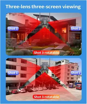Wifi Camera Outdoor Security CCTV Triple Lens Triple Screen Ai Track