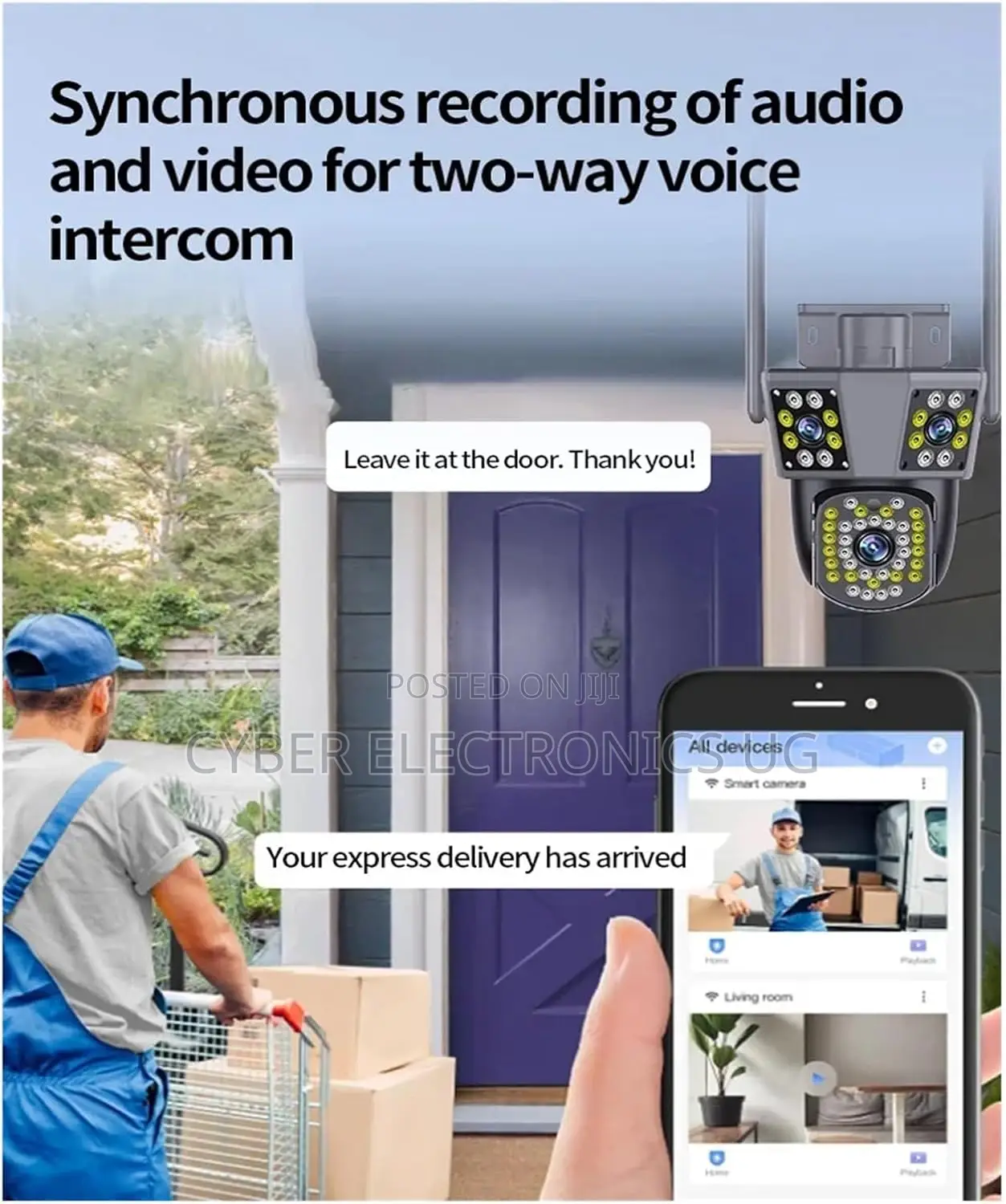 Wifi Camera Outdoor Security CCTV Triple Lens Triple Screen Ai Track